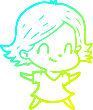 Bir insan tarafından çizilmiş soğuk gradyan çizgi çizimi.