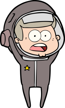 Karikatür bir insan tarafından çizilen astronotu şaşırttı.