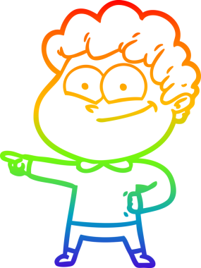 Bir insan tarafından çizilmiş mutlu bir adamın çizgi çizimi.