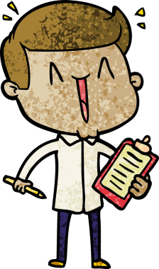 Bir insan tarafından çizilmiş mutlu bir adam.