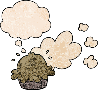 Bir insan tarafından çizilmiş grunge desenli düşünce baloncuklu şirin çizgi film turtası.