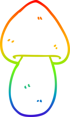 gökkuşağı gradyan çizgi çizimi bir insan tarafından çizilmiş mantar karikatürü