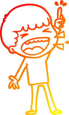 Bir insan tarafından çizilmiş gülen adamın sıcak çizgi çizimi.