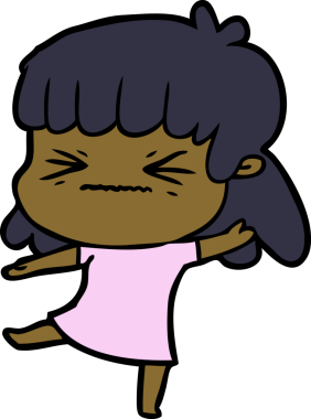 Bir insan tarafından çizilmiş kızgın bir kız.