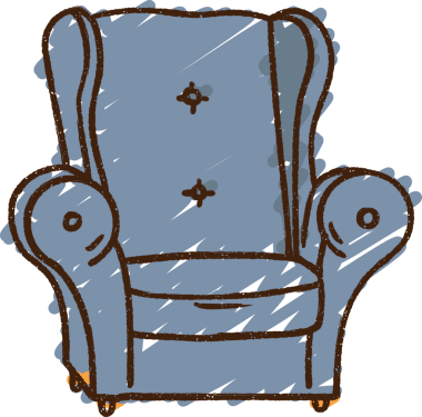 Bir insan tarafından çizilmiş rahat Koltuk Tebeşiri