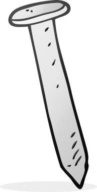 Bir insan tarafından çizilmiş karikatür çivisi.