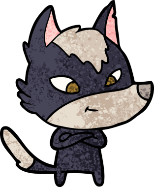 Bir insan tarafından çizilmiş dost canlısı bir kurt.