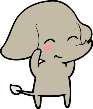 Bir insan tarafından çizilmiş şirin bir fil.