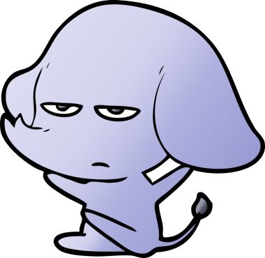 Bir insan tarafından çizilmiş kızgın bir fil.