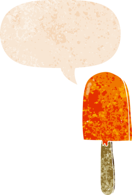 grunge 'da konuşma baloncuğu olan çizgi film lolipopu bir insan tarafından çizilmiş tedirgin geçmiş dokuma tarzı