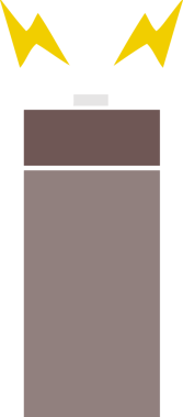 Bir insan tarafından çizilmiş eski bir pilin düz renk retro karikatürü