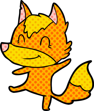 Bir insan tarafından çizilmiş tilki çizgi film karakteri