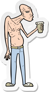 Bir insan tarafından çizilmiş çizgi film holiganının çıkartması.