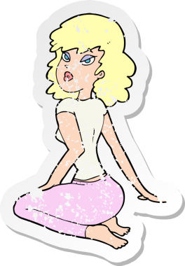 Bir insan tarafından çizilmiş bir karikatürün gerilimli çıkartması.