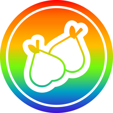 organik armut dairesel simgesi gökkuşağı gradyan bir insan tarafından çizilmiş