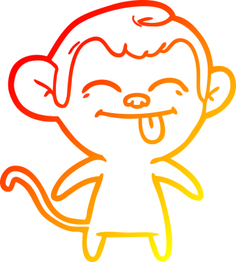 Bir insan tarafından çizilmiş komik çizgi maymun çizimi.