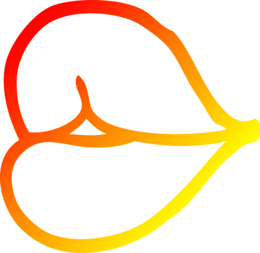 Bir insan tarafından çizilen kırmızı dudakların sıcak çizgi çizimi