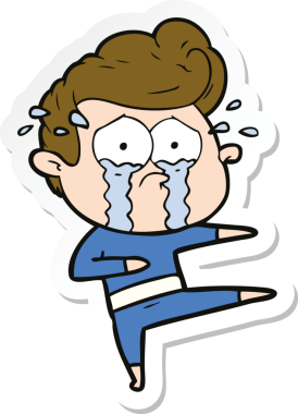 Bir insan tarafından çizilmiş ağlayan bir dansçının çıkartması.