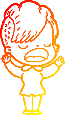 Bir insan tarafından çizilmiş havalı bir hippi kızın sıcak çizgi çizimi.