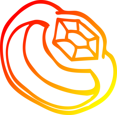 Bir insan tarafından çizilmiş elmas bir yüzüğün sıcak çizgi çizimi