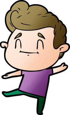 Bir insan tarafından çizilmiş mutlu çizgi film adamı.