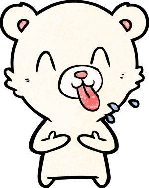 kaba karikatür kutup ayısının insan tarafından çizilmiş dili.