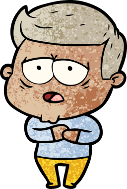 Bir insan tarafından çizilmiş yorgun bir adam.