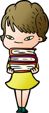 Bir insan tarafından çizilmiş mutlu bir kadın.