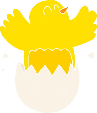 Bir insan tarafından çizilen yumurtanın düz renk çizimi