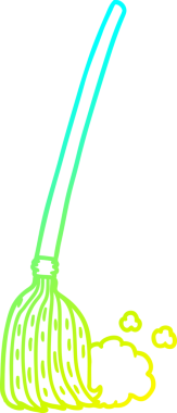 Bir insan tarafından çizilmiş bir süpürgenin soğuk gradyan çizgisi.