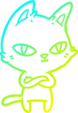 Bir çizgi film kedisinin insan tarafından çizilmiş soğuk çizgi çizimi.