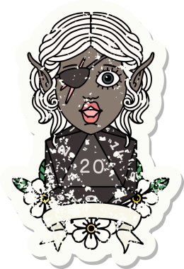 Retro Dövme Tarzı Bir insan tarafından çizilmiş doğal yirmilik zarlı düzenbaz karakter