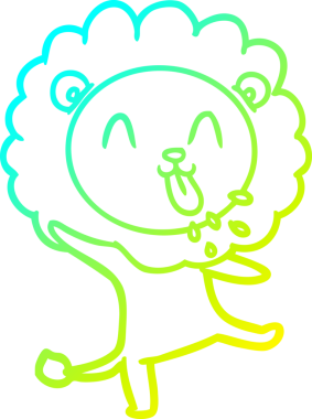 Bir insan tarafından çizilmiş mutlu çizgi film aslanı çizimi.