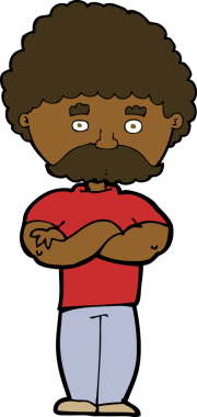 Bir insan tarafından çizilmiş kolları olan çizgi film babası.