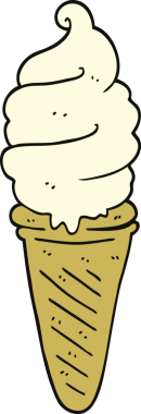 Bir insan tarafından çizilmiş karikatür dondurması.