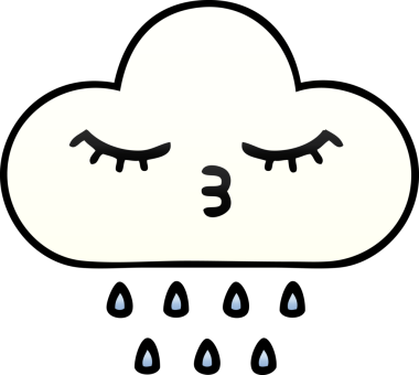 Bir insan tarafından çizilen yağmur bulutunun gölgeli çizimi