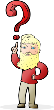 Bir insan tarafından çizilmiş soru işaretli çizgi film adamı.