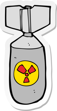 Bir insan tarafından çizilmiş bir nükleer bombanın çıkartması.