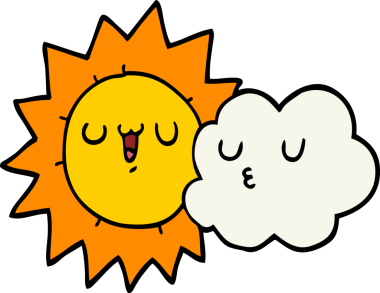 bir insan tarafından çizilmiş güneş ve bulut