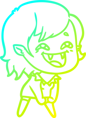 Bir insan tarafından çizilmiş gülen vampir kız çizgi filmi.