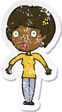 Bir insan tarafından çizilmiş bir karikatürün gerilimli çıkartması.