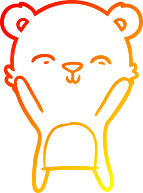 Bir insan tarafından çizilmiş mutlu bir kutup ayısının sıcak çizgi çizimi