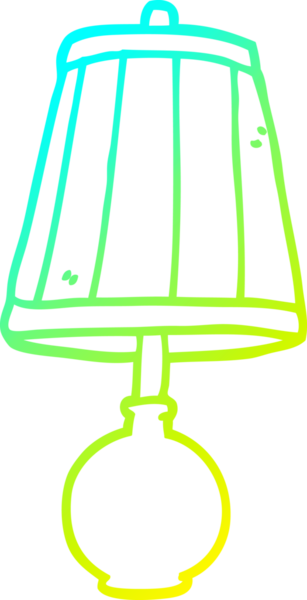 Bir insan tarafından çizilmiş bir çizgi film masa lambası çizimi.