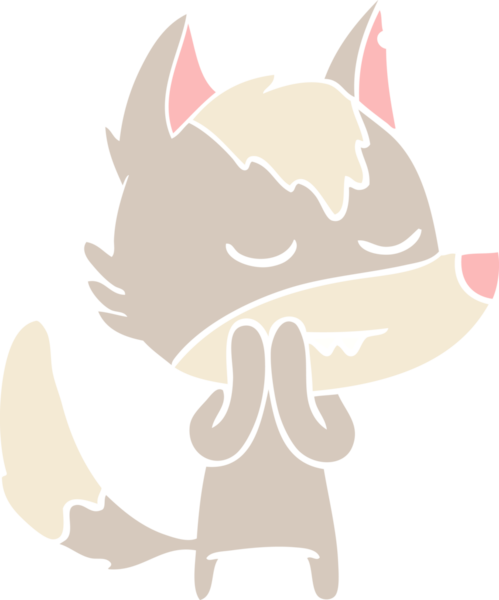 Bir insan tarafından çizilmiş düz renkli çizgi film kurdu.