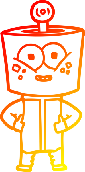 Bir insan tarafından çizilmiş mutlu bir çizgi robot çizimi