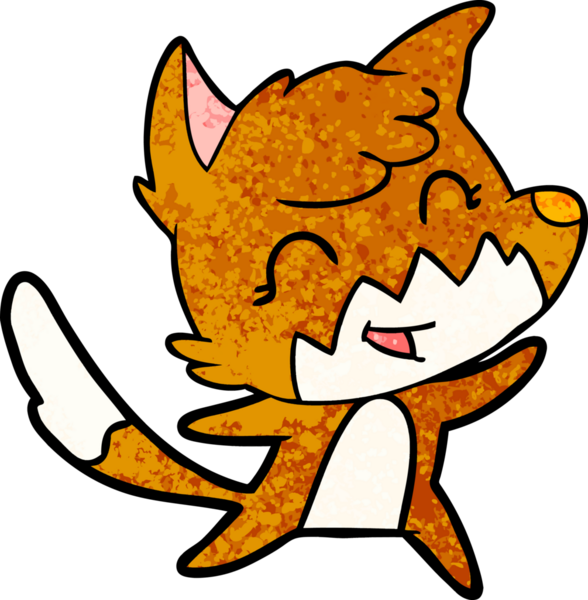 Bir insan tarafından çizilmiş tilki çizgi film karakteri