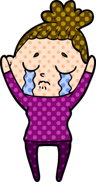 Bir insan tarafından çizilmiş ağlayan kadın çizgi filmi.