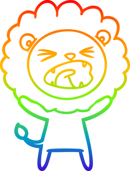 gökkuşağı gradyan çizgi çizimi bir insan tarafından çizilmiş bir aslan