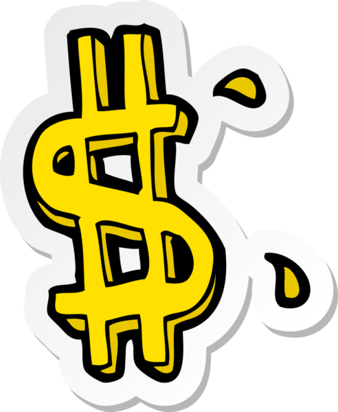 Bir insan tarafından çizilmiş bir çizgi film sembolünün çıkartması.