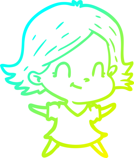 Bir insan tarafından çizilmiş soğuk gradyan çizgi çizimi.